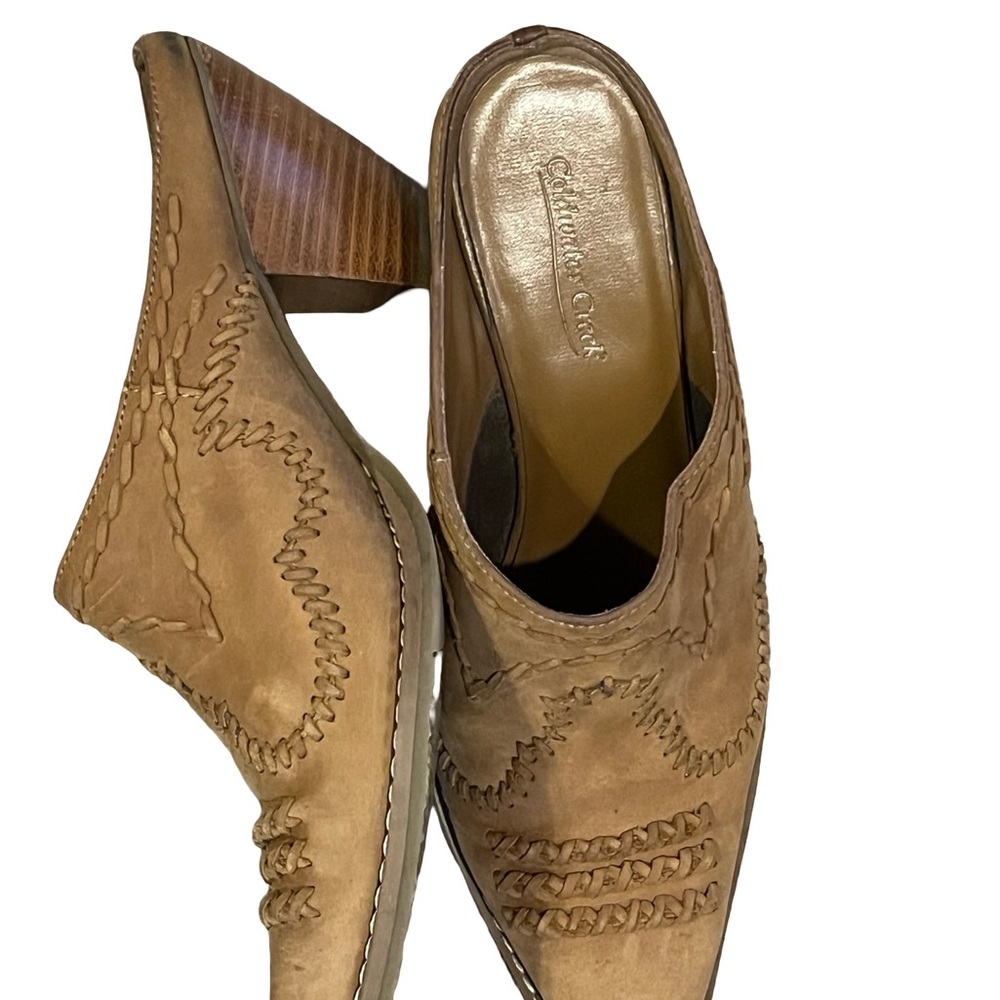 Coldwater Creek Leather Mule Heels Size 7 Pointed Toe western Cowboy boot - Picture 5 of 7